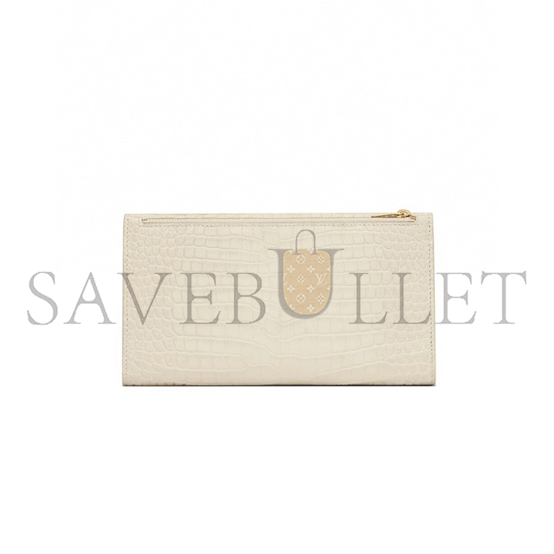YSL UPTOWN POUCH IN CROCODILE-EMBOSSED SHINY LEATHER 582124DND1J9207 (21.5*12*2.5cm)